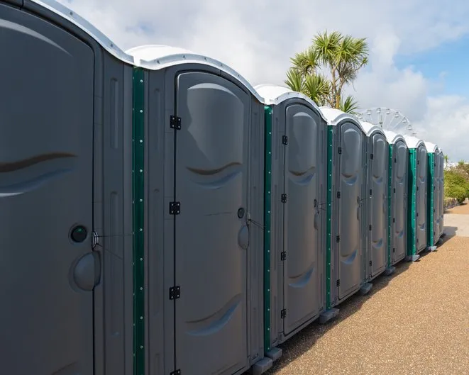Row of porta potties