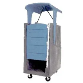 portable restroom equipped with rollers