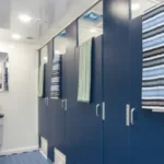 Portable shower trailer interior